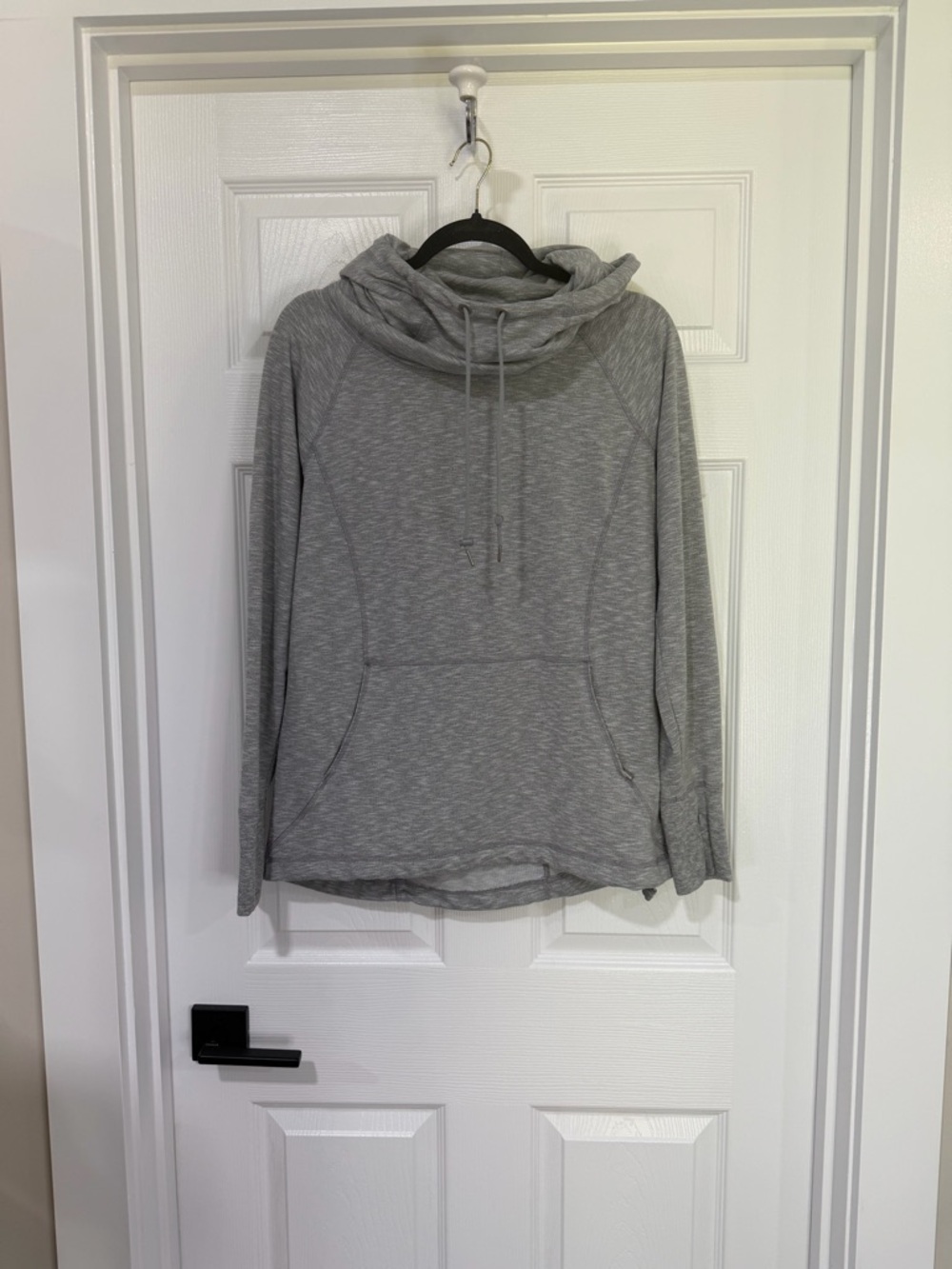 Athleta Light Gray Cowl-Neck Pullover Hoodie